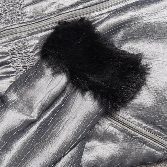 Vintage 80s SKEA PARIS/VAIL Metalic & Fur Ski Jacket Size 12 Made In Colorado - Picture 10 of 16